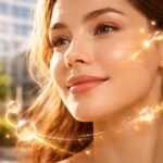 Napfény és D-vitamin hatását bemutató bőrünk egészségét és rugalmasságát ábrázoló kép