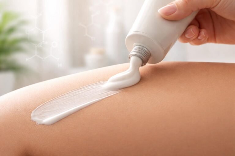 Kezek krémet felhordanak a lágy és selymes bőr eléréséért és biztonságos használatért