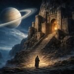 Az asztrológiai Szaturnusz belső építészeti erejét képszerűen ábrázoló jelenet, a határok és érettség szimbóluma.